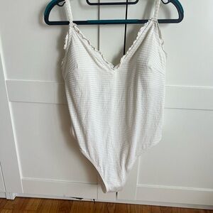 H&M Cream Textured Swimwear
